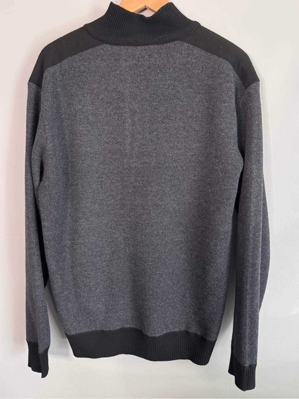 Scott James England Fleece Lined Gray Quarter Zip Sweater Large L - Picture 5 of 5